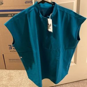 Rafaela oversized Scrub top- Pacific blue